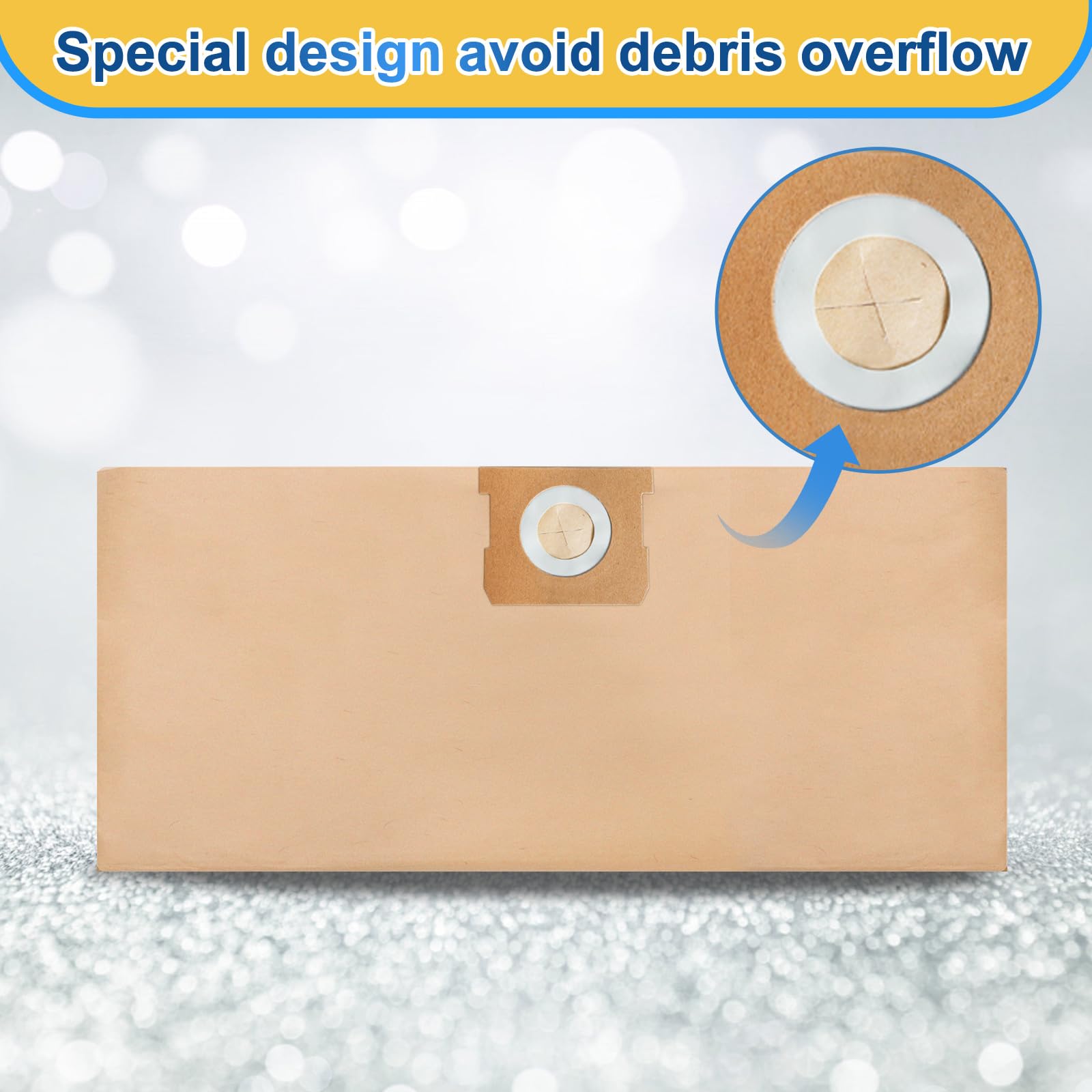 KEEPOW 19-3100 Shop Vac Bags Compatible with Stanley 5-8 Gallon